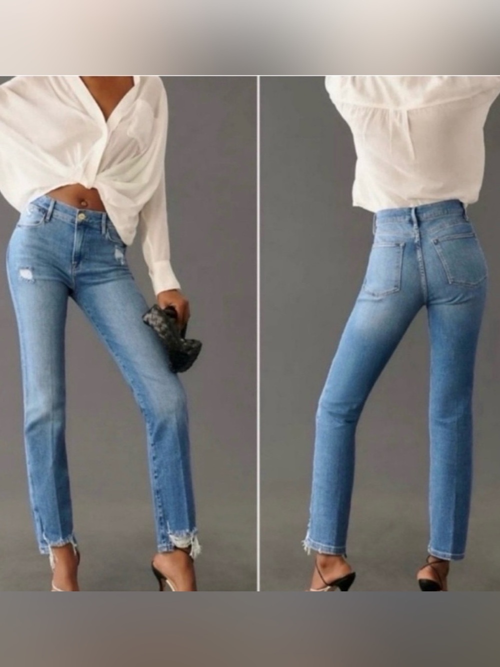 Frame Denim Le High Straight Distressed Jeans size 26